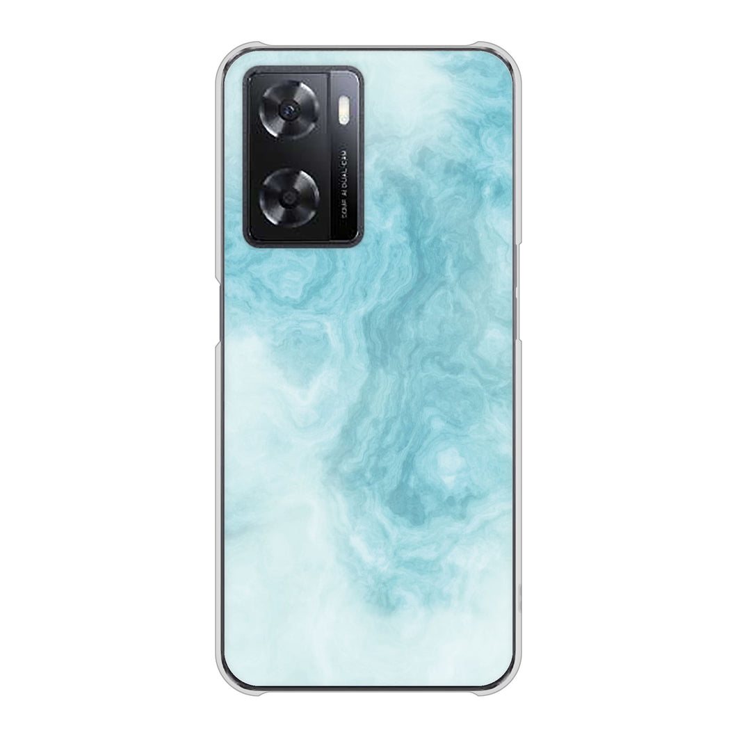OPPO A77 高画質仕上げ 背面印刷 ハードケース【KM868 大理石BL】