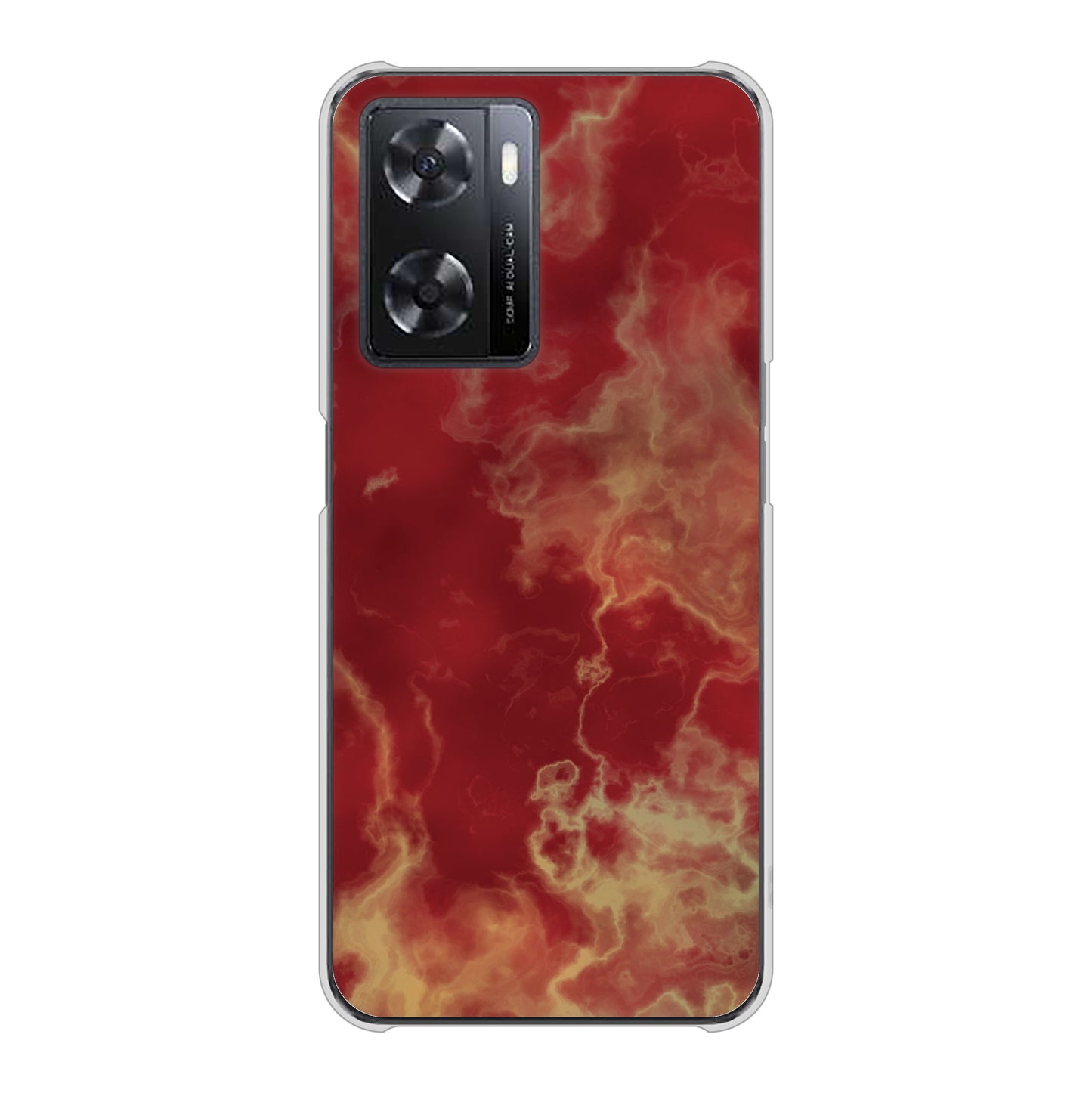 OPPO A77 高画質仕上げ 背面印刷 ハードケース【KM870 大理石RD】