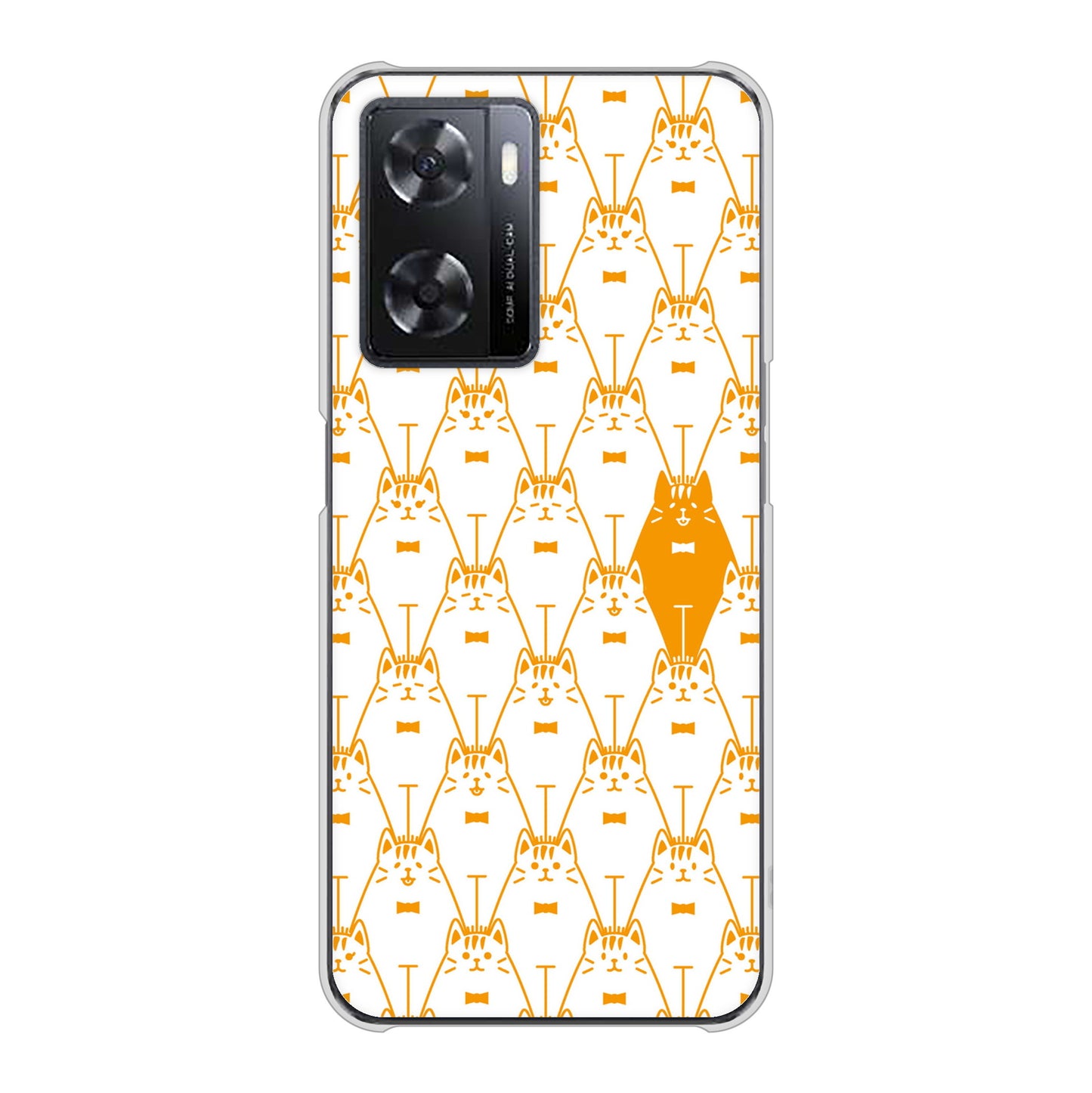 OPPO A77 高画質仕上げ 背面印刷 ハードケース【MA915 パターン ネコ】