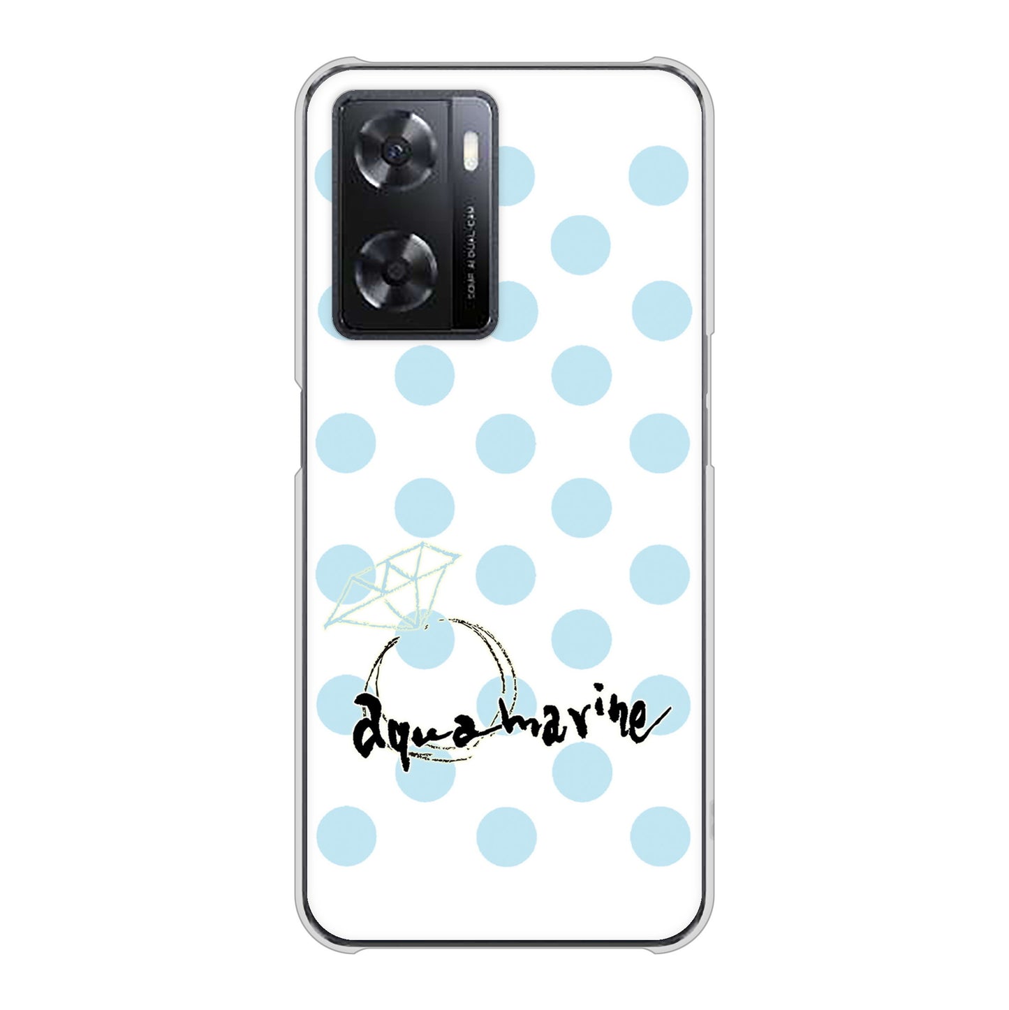 OPPO A77 高画質仕上げ 背面印刷 ハードケース【OE812 3月アクアマリン】
