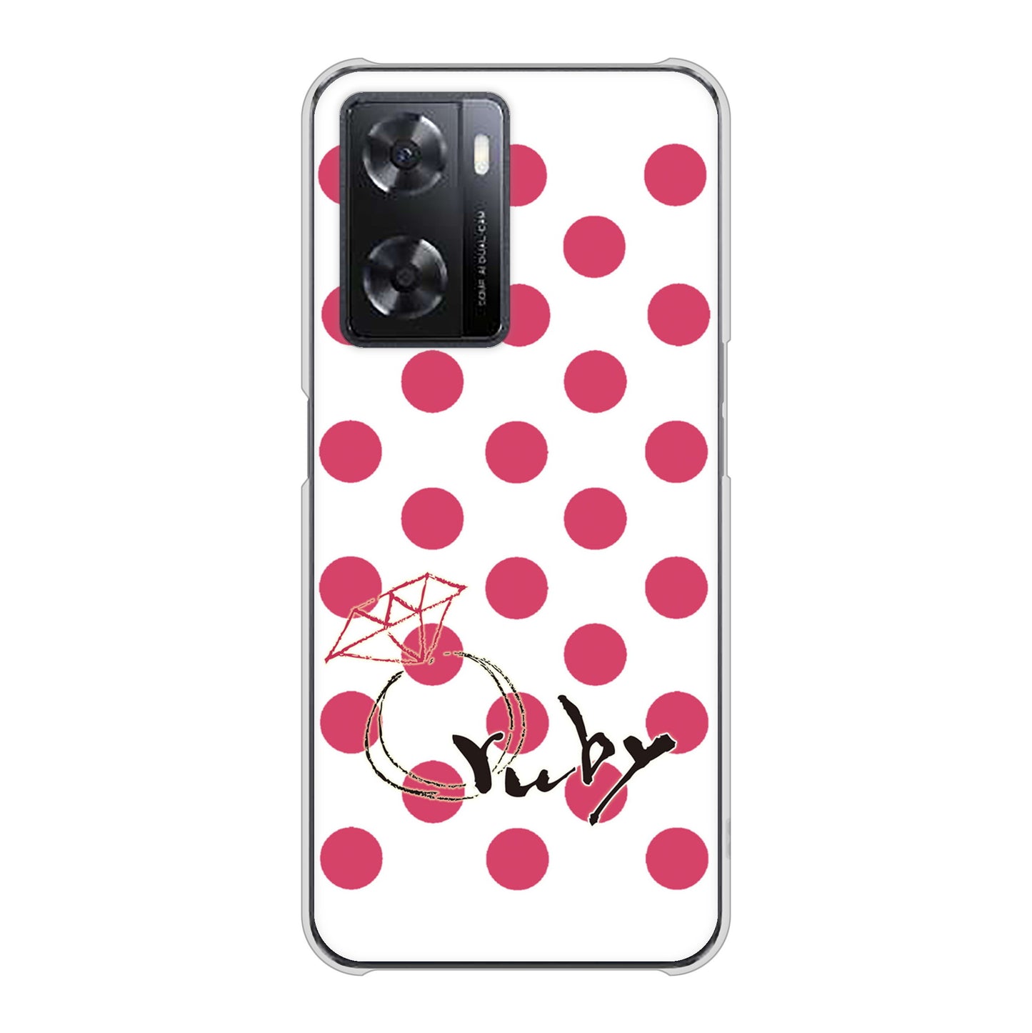 OPPO A77 高画質仕上げ 背面印刷 ハードケース【OE816 7月ルビー】