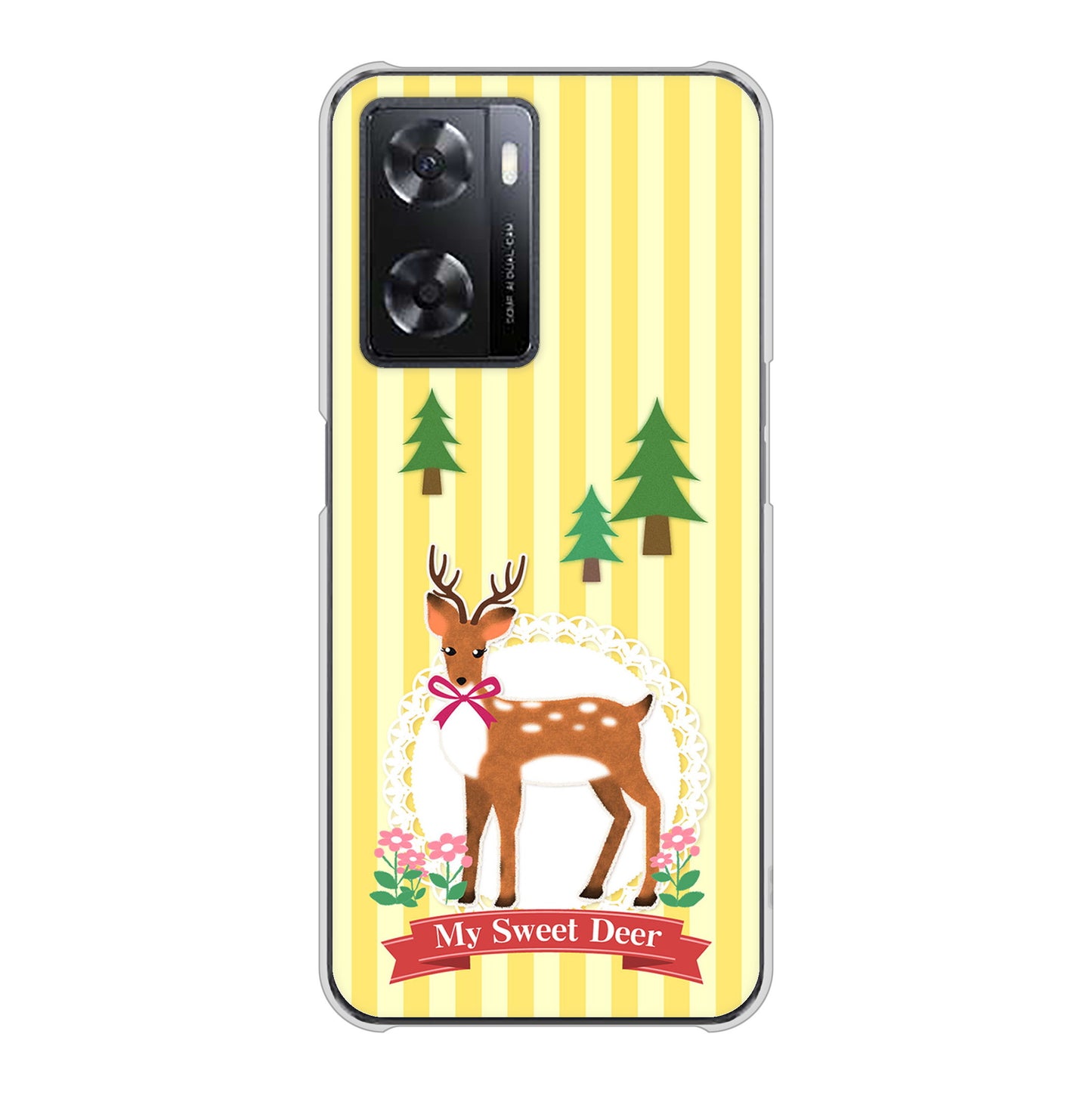 OPPO A77 高画質仕上げ 背面印刷 ハードケース【SC826 森の鹿】