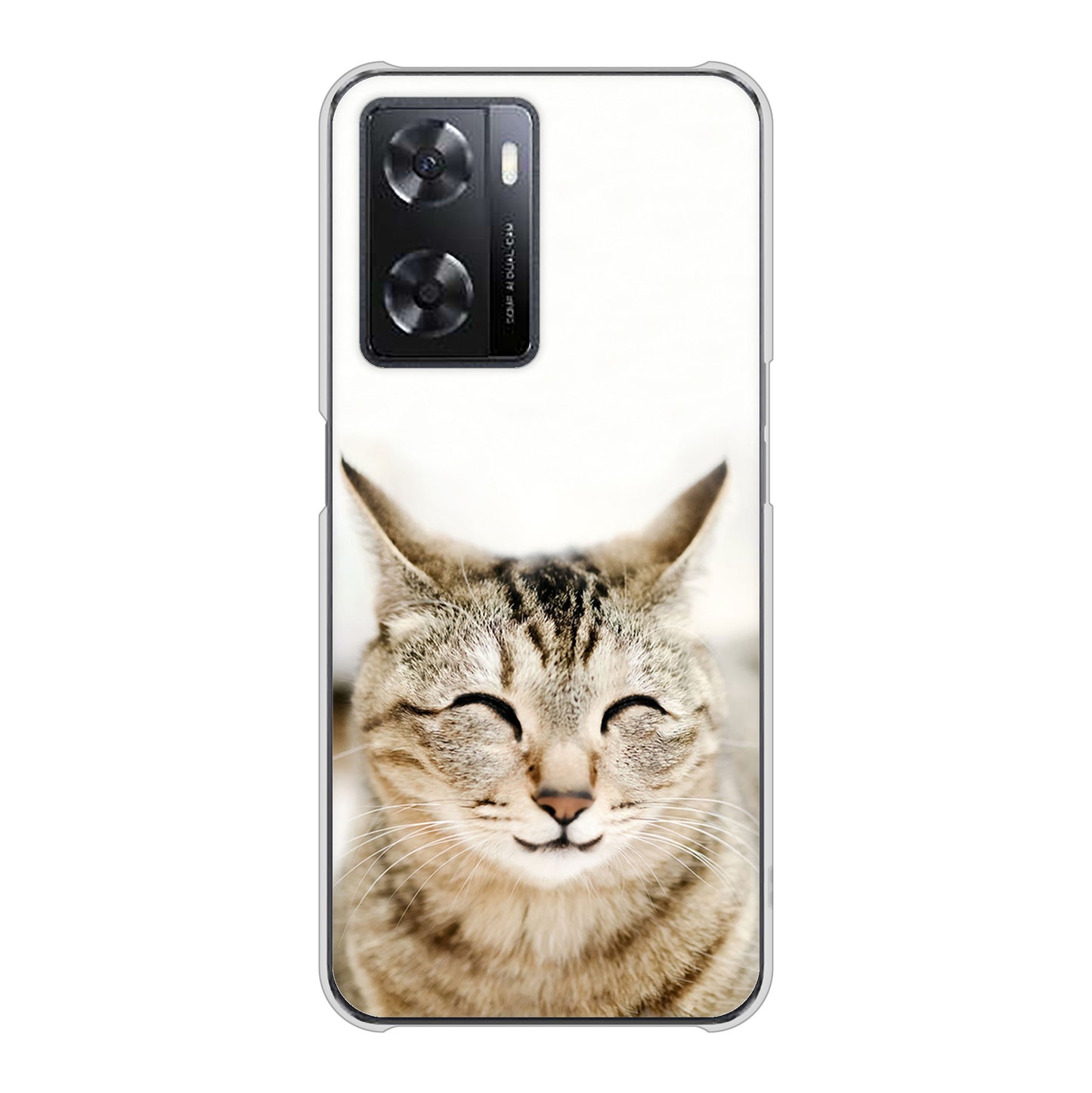 OPPO A77 高画質仕上げ 背面印刷 ハードケース【VA801 笑福ねこ】