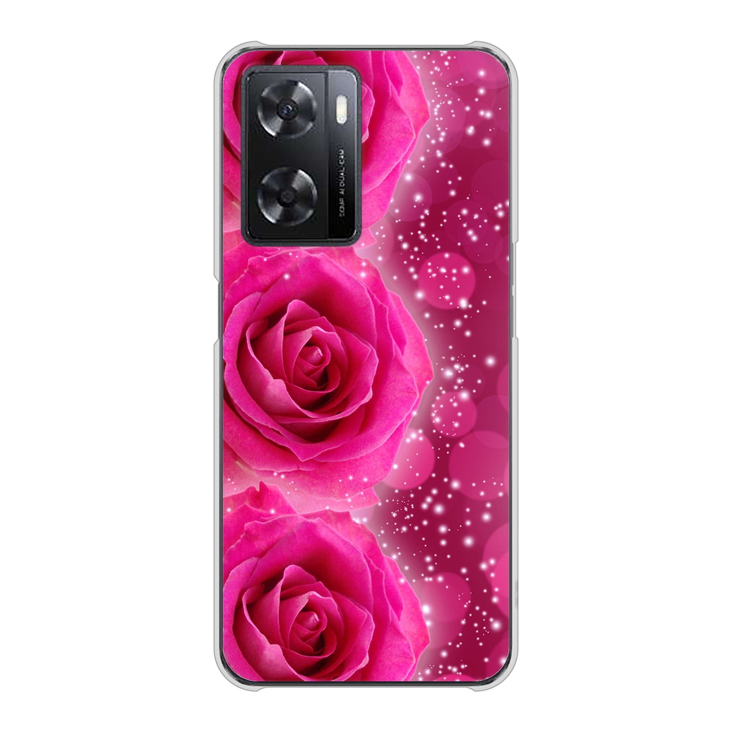 OPPO A77 高画質仕上げ 背面印刷 ハードケース【VA815 3連のバラ】