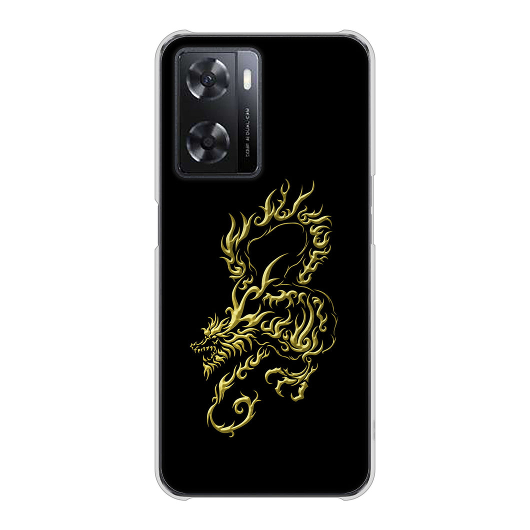 OPPO A77 高画質仕上げ 背面印刷 ハードケース【VA831 闇と龍】