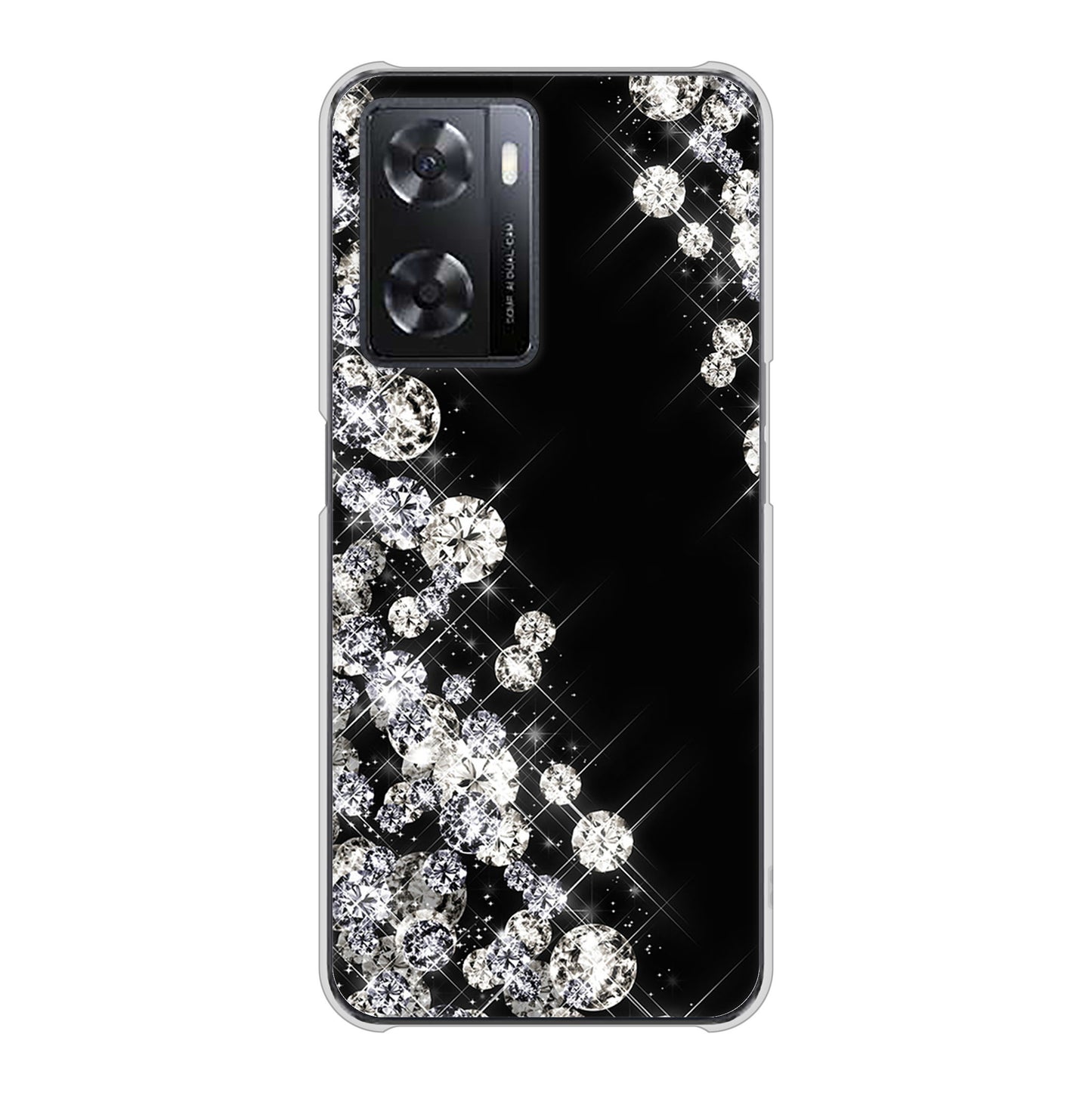 OPPO A77 高画質仕上げ 背面印刷 ハードケース【VA871 ダイヤモンドフレーム】