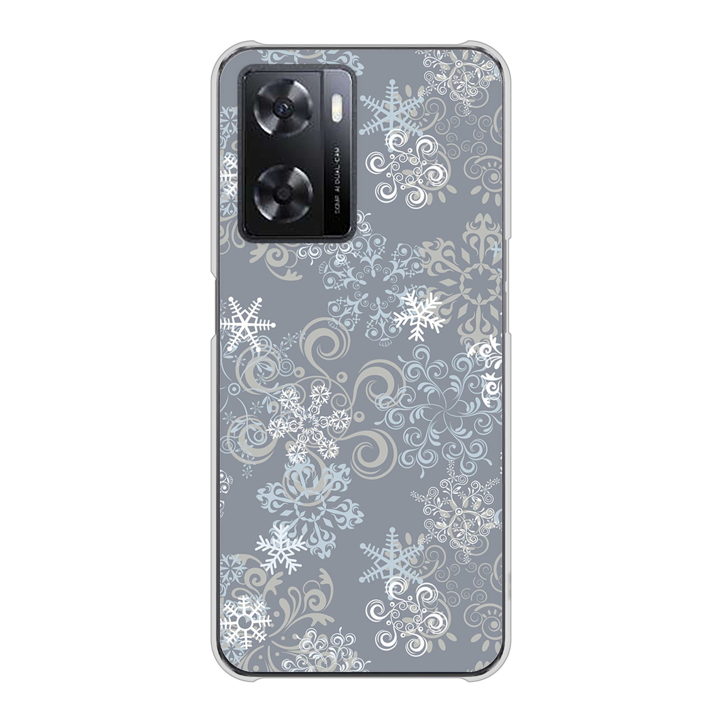 OPPO A77 高画質仕上げ 背面印刷 ハードケース【XA801 雪の結晶】
