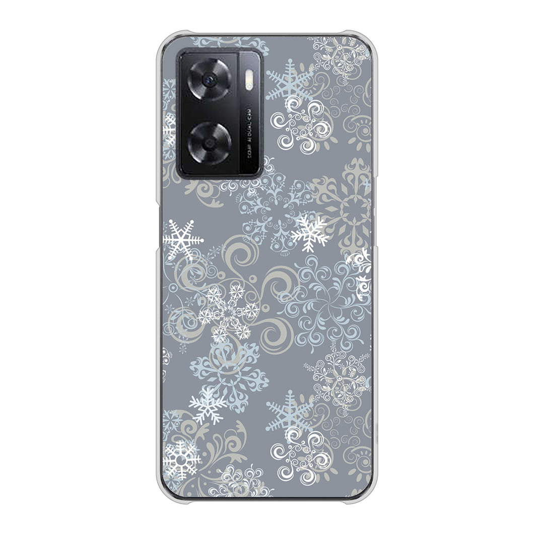 OPPO A77 高画質仕上げ 背面印刷 ハードケース【XA801 雪の結晶】