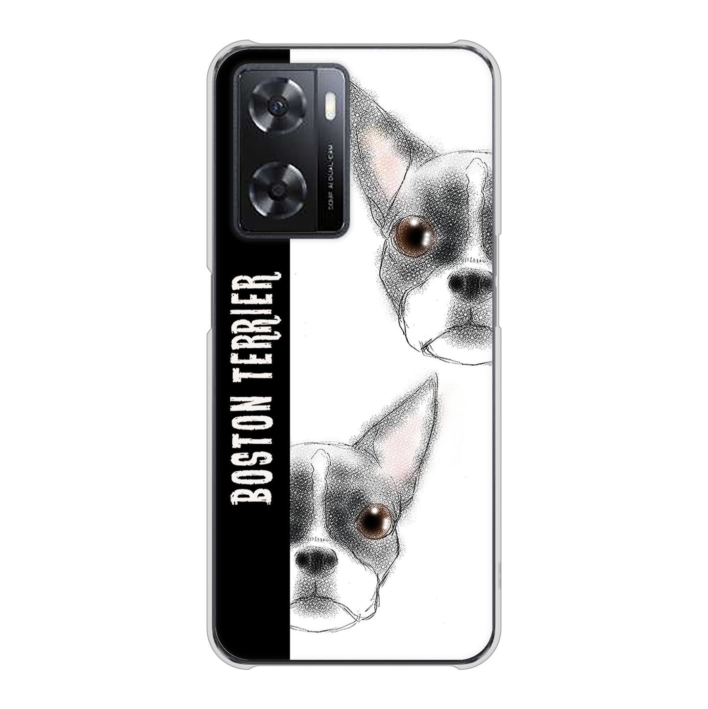 OPPO A77 高画質仕上げ 背面印刷 ハードケース【YD850 ボストンテリア01】