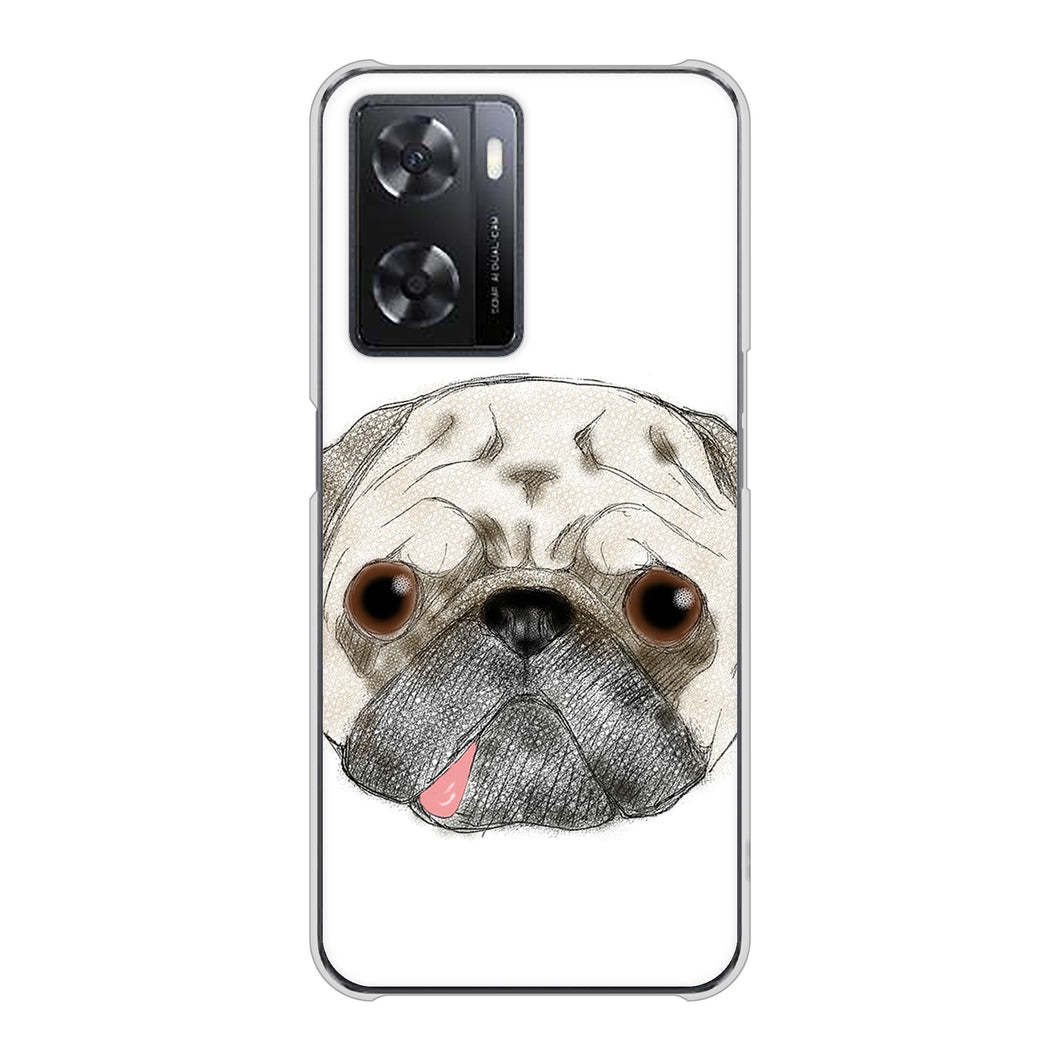 OPPO A77 高画質仕上げ 背面印刷 ハードケース【YD855 パグ01】