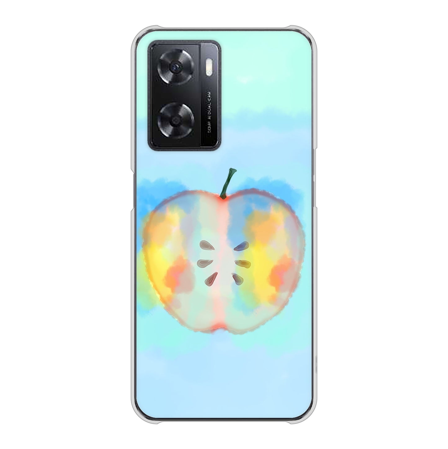 OPPO A77 高画質仕上げ 背面印刷 ハードケース【YJ181 りんご 水彩181】