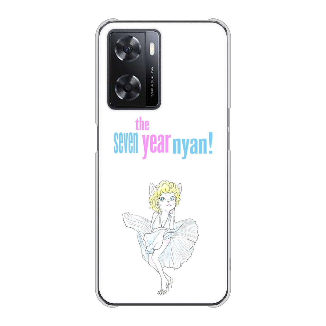 OPPO A77 高画質仕上げ 背面印刷 ハードケース【YJ249 マリリンモンローにゃん】