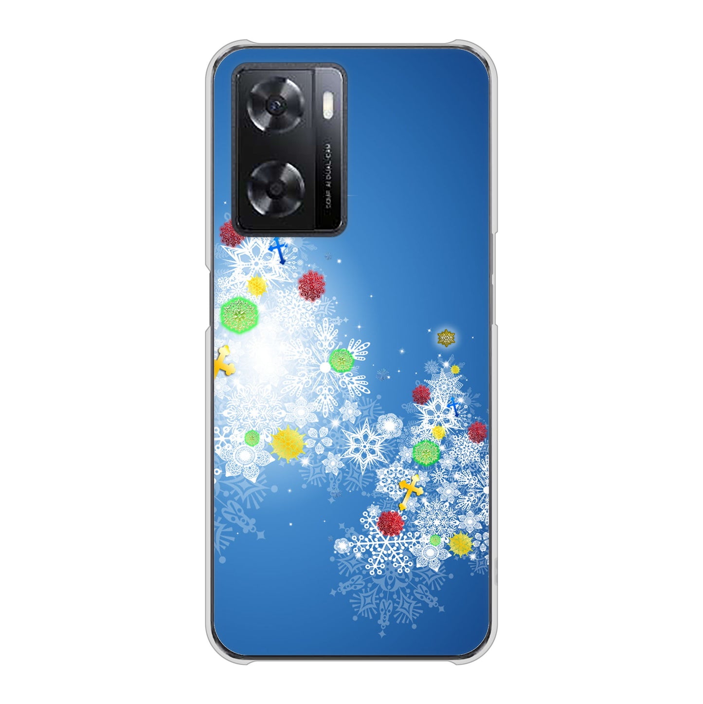 OPPO A77 高画質仕上げ 背面印刷 ハードケース【YJ347 クリスマスツリー】