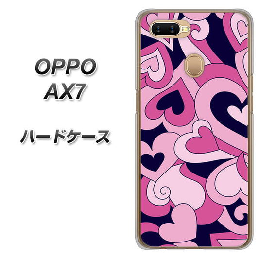 OPPO（オッポ） AX7 高画質仕上げ 背面印刷 ハードケース【223 ハートの調べ】