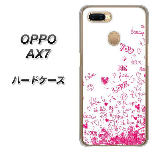 OPPO（オッポ） AX7 高画質仕上げ 背面印刷 ハードケース【631 恋の落書き】