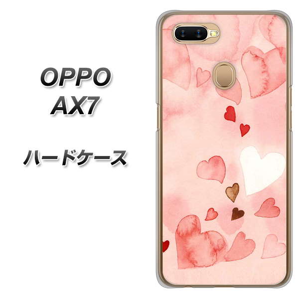 OPPO（オッポ） AX7 高画質仕上げ 背面印刷 ハードケース【1125 ハートの和紙】