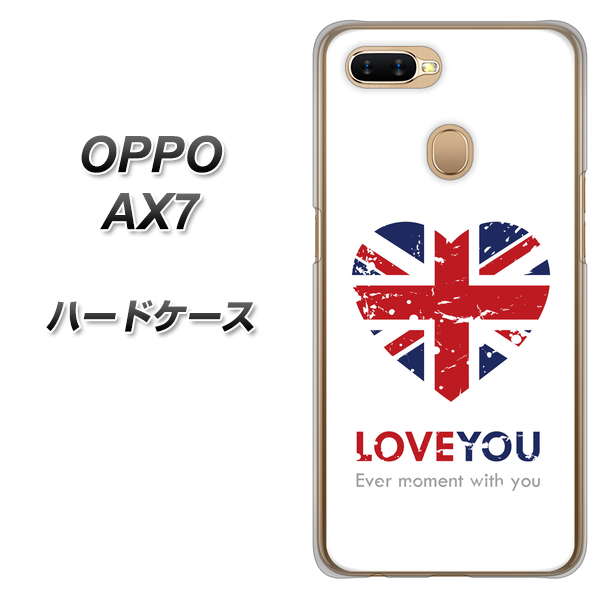 OPPO（オッポ） AX7 高画質仕上げ 背面印刷 ハードケース【SC803 ユニオンジャック ハートビンテージ】