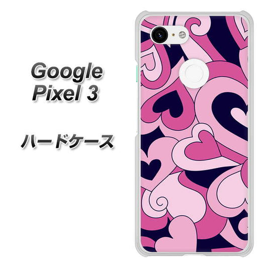 Google Pixel 3 高画質仕上げ 背面印刷 ハードケース【223 ハートの調べ】