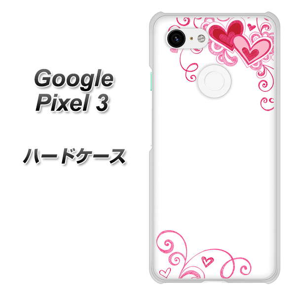Google Pixel 3 高画質仕上げ 背面印刷 ハードケース【365 ハートフレーム】