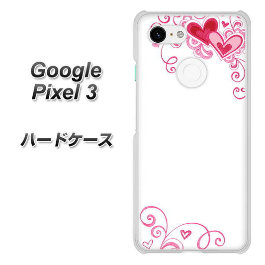 Google Pixel 3 高画質仕上げ 背面印刷 ハードケース【365 ハートフレーム】