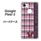 Google Pixel 3 高画質仕上げ 背面印刷 ハードケース【519 チェック柄にリス】