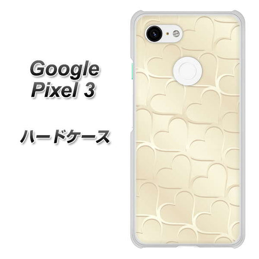Google Pixel 3 高画質仕上げ 背面印刷 ハードケース【630 かくれハート】