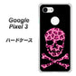 Google Pixel 3 高画質仕上げ 背面印刷 ハードケース【1079 ドクロフレームヒョウピンク】
