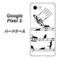Google Pixel 3 高画質仕上げ 背面印刷 ハードケース【1112 音符とじゃれるネコ2】