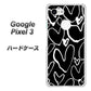 Google Pixel 3 高画質仕上げ 背面印刷 ハードケース【1124 ハート BK＆WH】