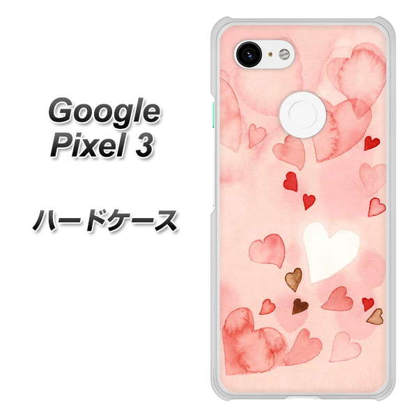 Google Pixel 3 高画質仕上げ 背面印刷 ハードケース【1125 ハートの和紙】