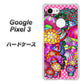 Google Pixel 3 高画質仕上げ 背面印刷 ハードケース【AG806 きのこ（ピンク）】