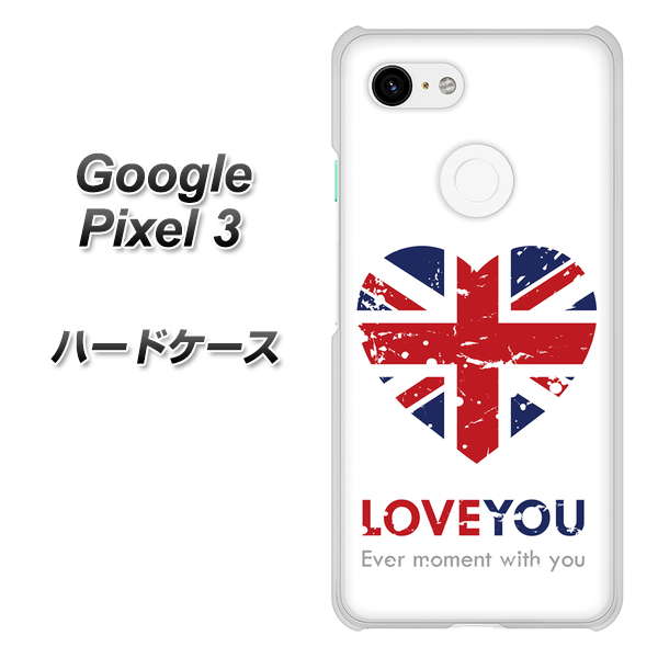 Google Pixel 3 高画質仕上げ 背面印刷 ハードケース【SC803 ユニオンジャック ハートビンテージ】