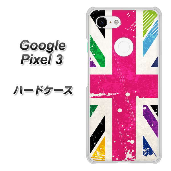 Google Pixel 3 高画質仕上げ 背面印刷 ハードケース【SC806 ユニオンジャック ピンクビンテージ】