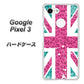 Google Pixel 3 高画質仕上げ 背面印刷 ハードケース【SC807 ユニオンジャック ピンクヒョウ柄】