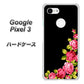 Google Pixel 3 高画質仕上げ 背面印刷 ハードケース【VA826 バラのフレーム(黒)】