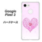 Google Pixel 3 高画質仕上げ 背面印刷 ハードケース【YA956 ハート03 素材クリア】