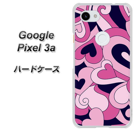 Google Pixel 3a 高画質仕上げ 背面印刷 ハードケース【223 ハートの調べ】