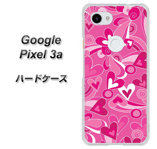Google Pixel 3a 高画質仕上げ 背面印刷 ハードケース【383 ピンクのハート】