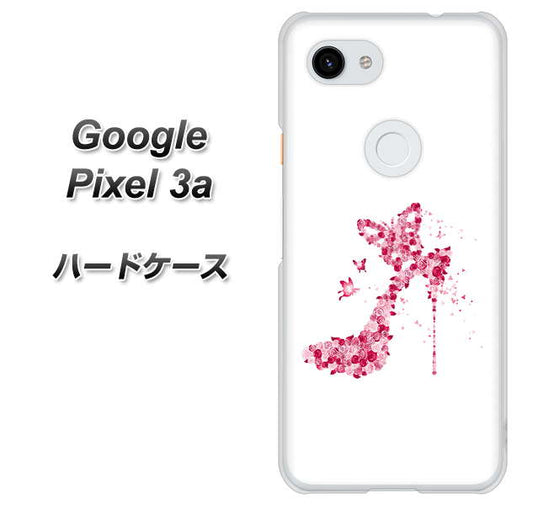 Google Pixel 3a 高画質仕上げ 背面印刷 ハードケース【387 薔薇のハイヒール】