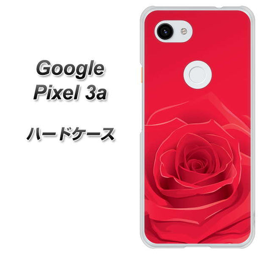 Google Pixel 3a 高画質仕上げ 背面印刷 ハードケース【395 赤いバラ】