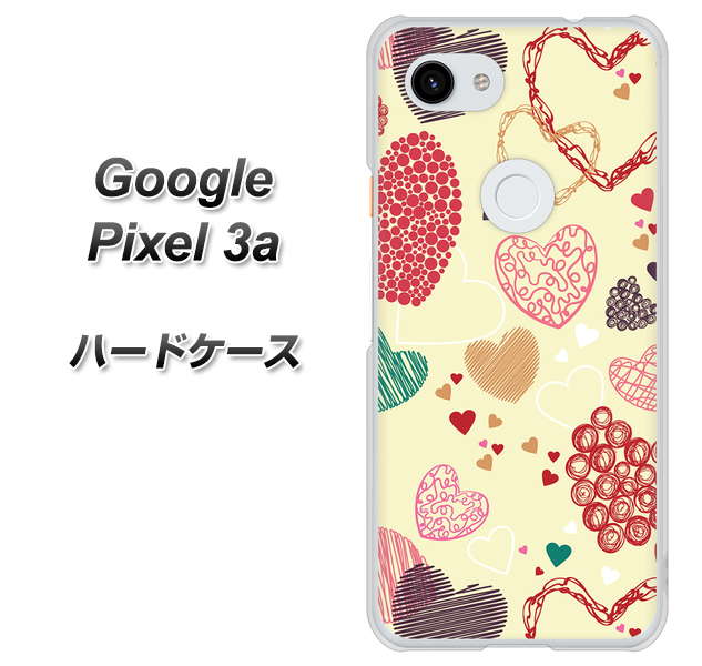 Google Pixel 3a 高画質仕上げ 背面印刷 ハードケース【480 素朴なハート】