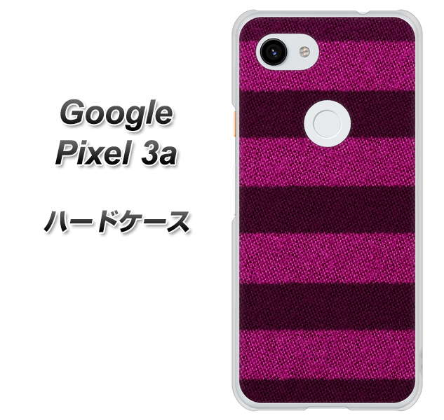 Google Pixel 3a 高画質仕上げ 背面印刷 ハードケース【534 極太ボーダーPK&NV】