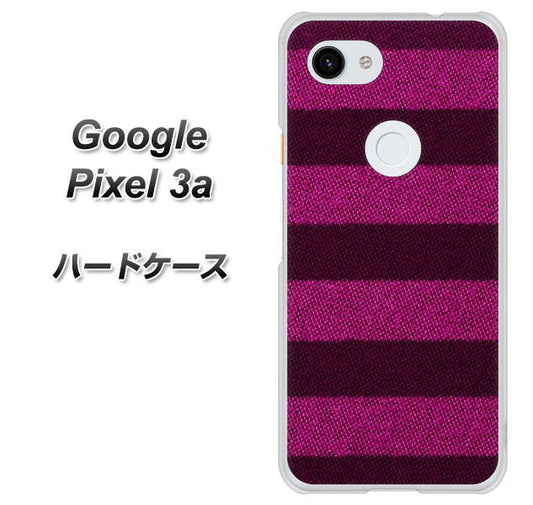Google Pixel 3a 高画質仕上げ 背面印刷 ハードケース【534 極太ボーダーPK&NV】