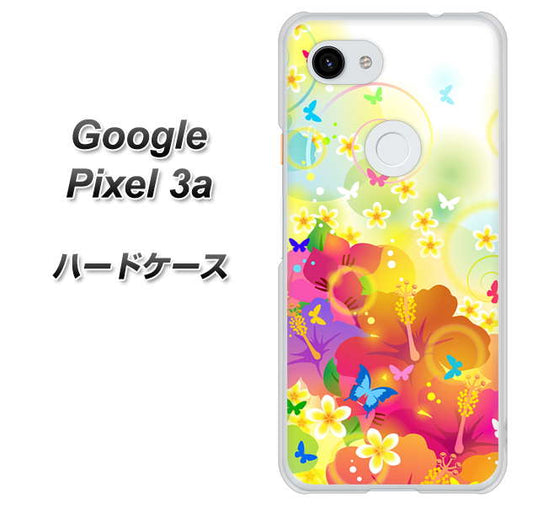 Google Pixel 3a 高画質仕上げ 背面印刷 ハードケース【647 ハイビスカスと蝶】