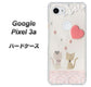 Google Pixel 3a 高画質仕上げ 背面印刷 ハードケース【1104 クラフト写真ネコ（ハートM）】