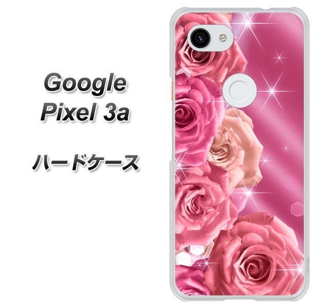 Google Pixel 3a 高画質仕上げ 背面印刷 ハードケース【1182 ピンクの薔薇に誘われて】