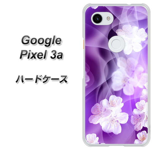 Google Pixel 3a 高画質仕上げ 背面印刷 ハードケース【1211 桜とパープルの風】