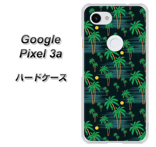 Google Pixel 3a 高画質仕上げ 背面印刷 ハードケース【1315 月夜とヤシ】