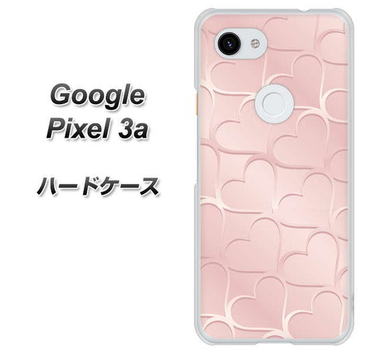 Google Pixel 3a 高画質仕上げ 背面印刷 ハードケース【1340 かくれハート（ローズピンク）】