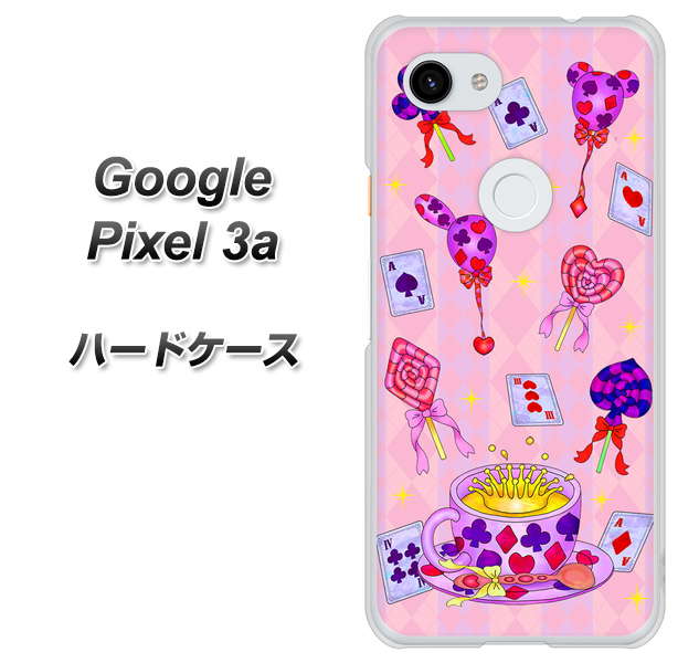 Google Pixel 3a 高画質仕上げ 背面印刷 ハードケース【AG817 トランプティー（ピンク）】